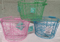 6 New | 5" x 9" Metal Wire Pastel Coloured Baskets