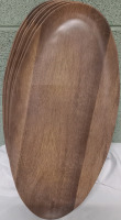 6 New | 17" x 9" Gorgeous Wood Designed Plastic Trays