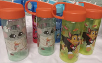 9 New | 473mL Licensed Spooky Bottles | Includes Baby Yoda, Paw Patrol, Bluey & Spider Man