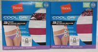 2 New Packs of 3: Women's XL Hanes COOLDRI Tagless String Bikini underwear