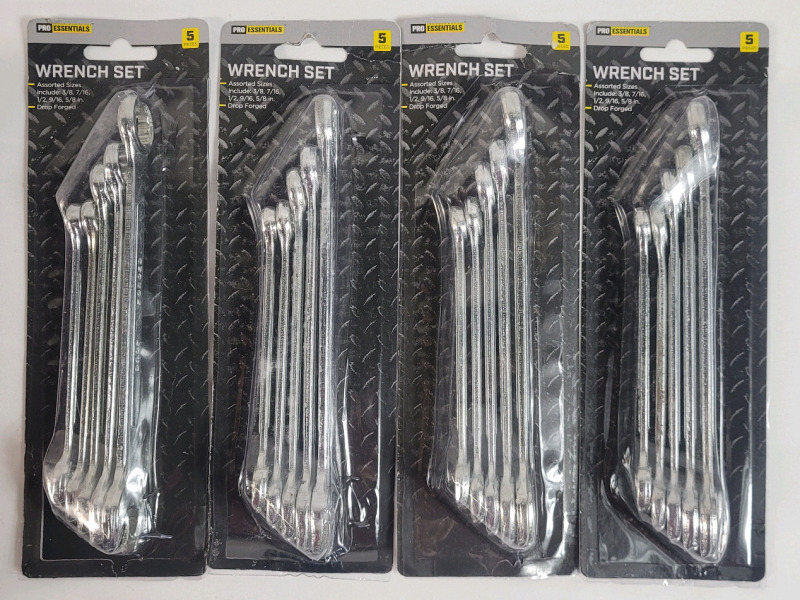 4 New Pro Essential 5pc. Wrench Sets .