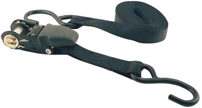 Erickson Black 1"&times;15ft Motorcycle / ATV Ratcheting Tie-Down Strap - New