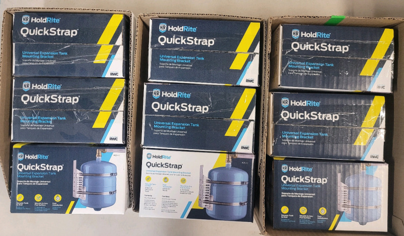 9 New HoldRite Quick Strap Universal Expansion Tank Mounting Brackets . Supports 2 - 5 Gallon Tanks / 13" diameter