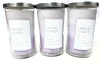 3 New Candles: French Garden [Crisp Lime, Lavender Breeze & White Jasmine] 481g in Glass Vessels with Lids