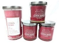 4 New Candles: Citrus Berry [Juicy Lemon. Orange Blossom & Tart Grapefruit] 395g-481g in Glass Vessels with Lids