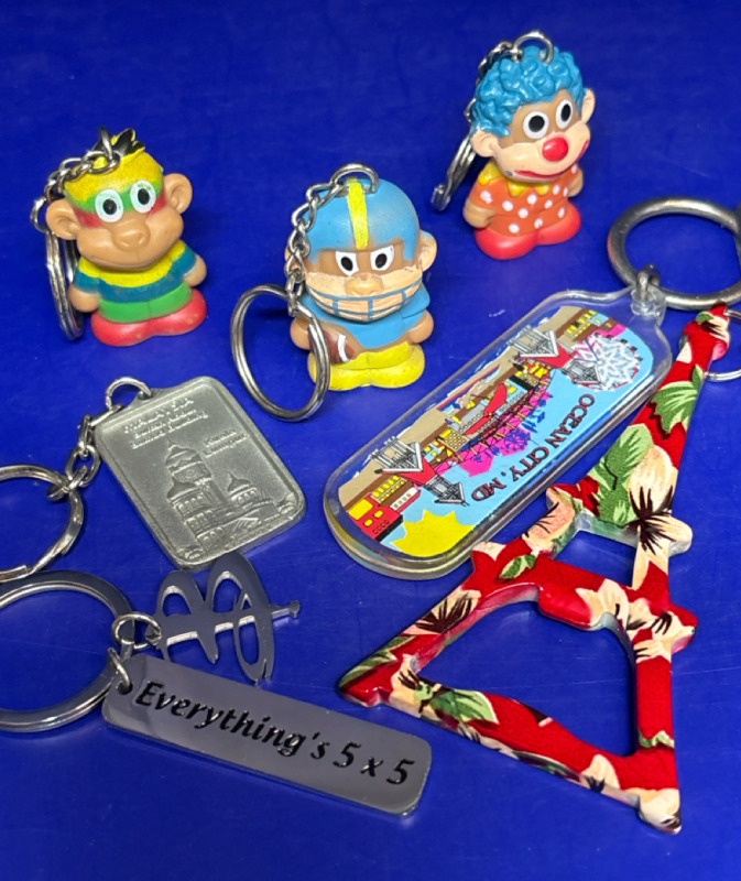 Vintage Star Award Monkey Key Chains Enamel Pewter Malaysia Plus