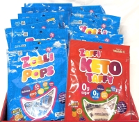 17 New ZAFFI 0g Sugar Keto Friendly Allergy-Free Candies : 16 Zolli Pops & 1 Keto Taffy - 1.6oz ea | BB 12/2024 (Taffy) & 07/2026 (Pops)