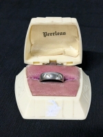 Vintage Size 8 Signed UNCAS Presumed Sterling Silver Ring in Peerless Ring Box