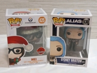 Two (2) New Funko Pop! Overwatch " MEI " & Alias " Sydney Bristow (goth) " Vinyl Figures