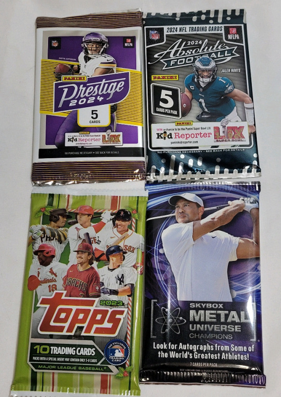 NFL Football , MLB Baseball & Multi-Sport Trading Card Sealed Wax Packs . Panini , Topps & Skybox