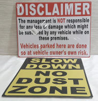 2 New Warning Metal Signs - 16"x12"