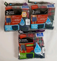 6 New Hanes Boxers . Size Large , Waist Size 36"-38"