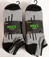 20 New Men's Low Cut Socks , Shoe Size 6-12 . Two (2) Packs , 10 Per Pack