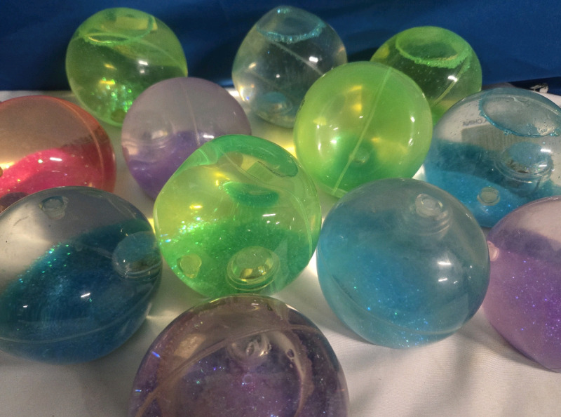 12 New | Hedstorm Assorted Colored Glitter Stress Balls/ Fidget Balls | 3.5" Dia
