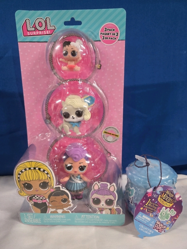 2 New | Lol Suprise! 3 Pack Of Tiny Figures | & Magic Mixes kit W/ 1 Suprise Mixling & Accessories