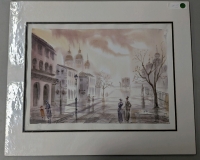 Appear to be a Matted Signed Watercolour & Ink Painting. 24" by 20"