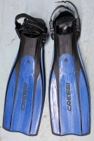Size XS Unisex Cressi-Sub Pro Light Fins Glitter Blue Flippers Made in Italy