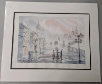 Appear to be a Matted Signed Watercolour & Ink Painting. 24" by 20"