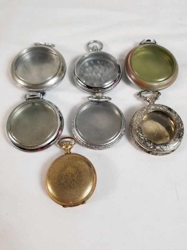 Lot of 7 vintage pocket watch cases