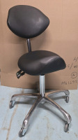 Saddle Stool,Rolling, Adjustable Back & Height Support