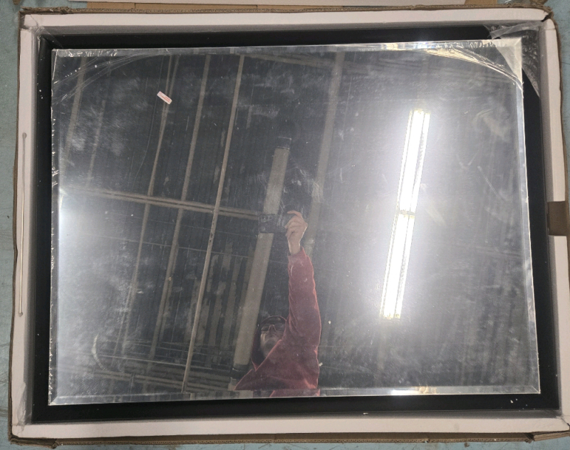New | Ftoti Large 40" x 30" Wall Hung Bathroom LED Mirror W/ Frame