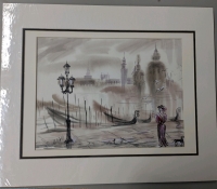 Appear to be a Matted Signed Watercolour & Ink Painting. 24" by 20"