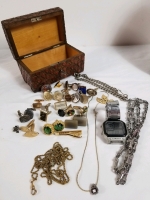 Vintage locking box with men's jewelry