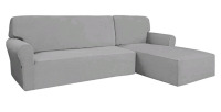 New | Easy-going 2 Piece L Shape Stretchy Sectional Sofa Cover