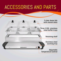 New | Elite Gourmet Buffet Surver & Warmer in one | See Photos for Measurements | Retails Over $130