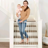 New Regalo. Extra Tall Top of Stairs Gate - Hardware Mounted - White. 36" Tall, 24"-40.5" Wide.