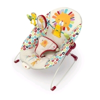 New Bright Starts Playful Pinwheels Portable Baby Bouncer with Vibrating Infant Seat, 0-6 Months (Unisex).