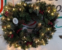 New Light up Christmas Wreath. 17.5" Across Approximately.