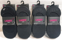 4 New Packs of Black Ladies Liners, Shoe Size 4-10, 5pcs in Each Pack