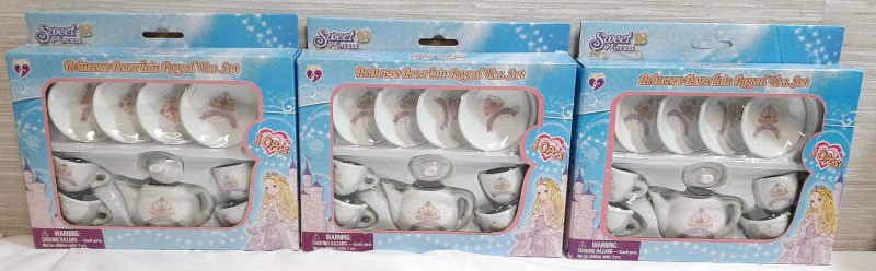 3 New Princess Porcelain Royal Tea Sets, Each Box Contains 10pcs