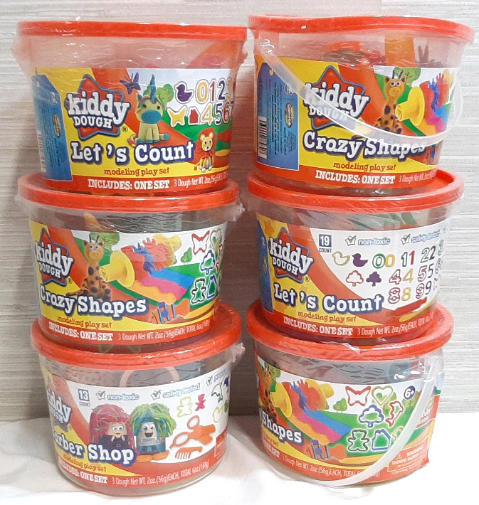 6 New Tubs of Kiddy Dough Play Sets