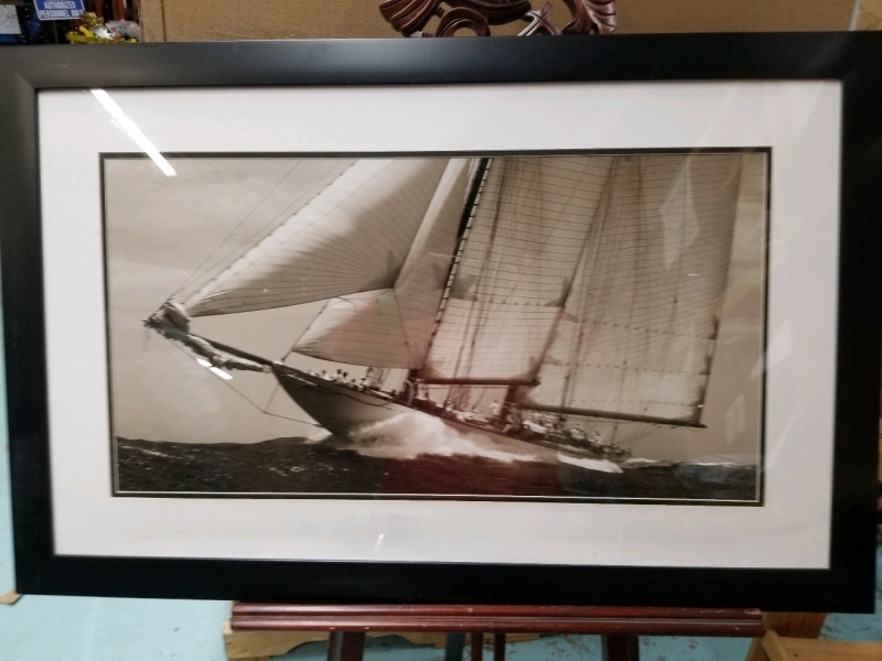 Large framed Sailboat print 39 1/2" by 25 1/2"
