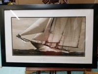 Large framed Sailboat print 39 1/2" by 25 1/2"