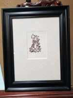 Signed framed with matting print 16" by 20"