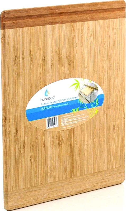 New PureBoo Premium Bamboo Pull-Out Cutting Board - 15.75" x 29" fits Standard 16" Cabinets | Retails Over $70