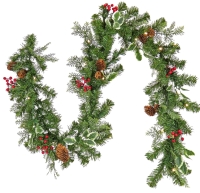 New First Traditions 6ft Pre-Lit Mixed Tip Garland LED RTFC63-300-6GB | Retails Over $60