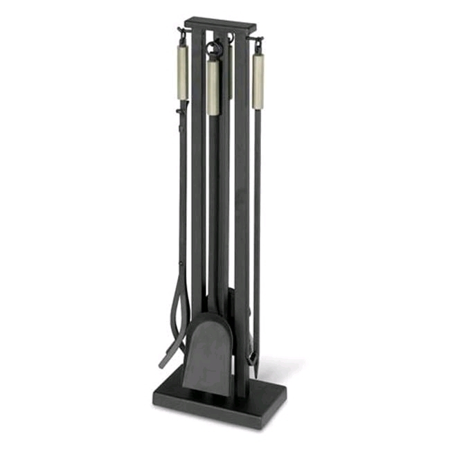 New Pilgrim 18039 32" Tall Contemporary Hearth Set - Brushed Steel Retails $698