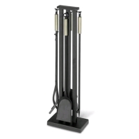 New Pilgrim 18039 32" Tall Contemporary Hearth Set - Brushed Steel Retails $698