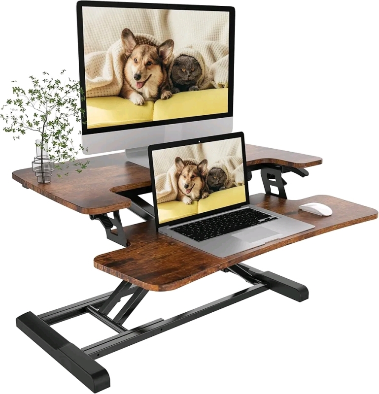 As New FLEXISPOT 28" Standing Desk Converter Height, Computer Desk Workstation for Dual Monitors and Laptop M7B-US/M7N-US Retails fir $100