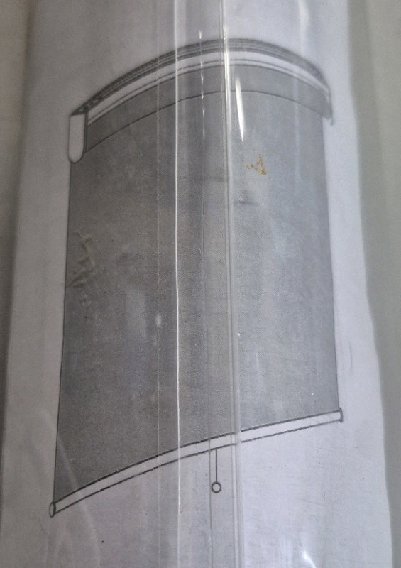As New Tear Roller Shades Blackout Roller Shade 23 by 72" Colour Gray