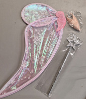 As New Costume Fairy Wings 19", Wand and Ears