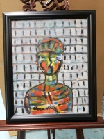 Vintage signed framed painting on canvas 20" by 24"