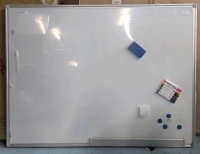 New: Whiteboard With Markers, Eraser and Magnets - 47.5" x 35.5" - Minor Denting on Metal Frame