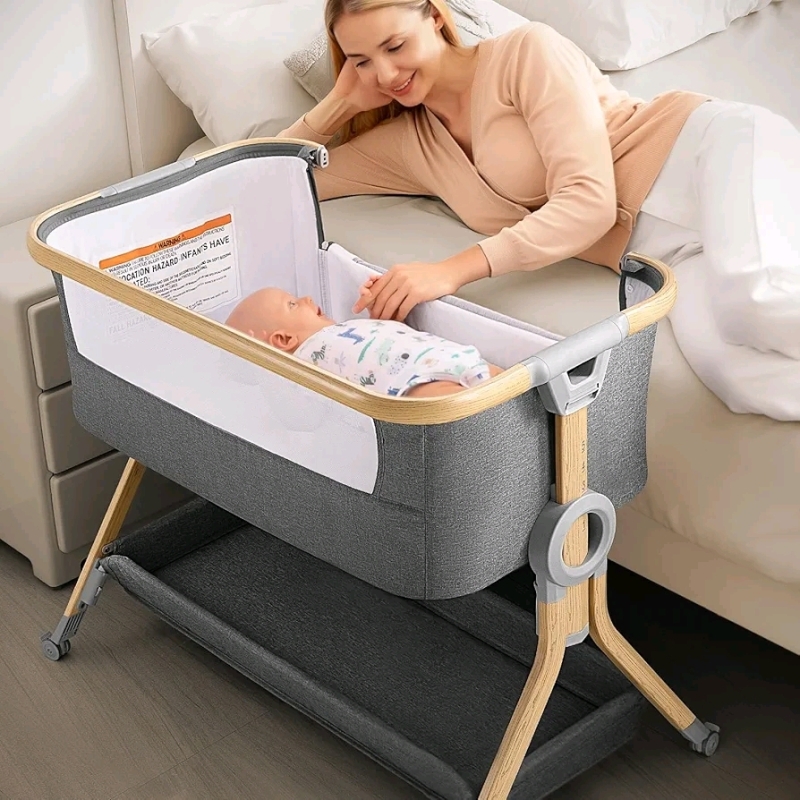 As New: Larex Baby Bassinet Bedside Crib - Height Adjustable - Retails for 118USD