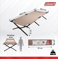 New: Coleman Trailhead II Military Camping Cot - 186.5cm x 89.5cm - Retails For 143$