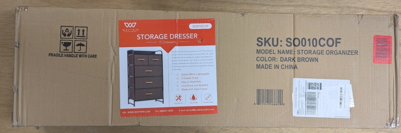 As New: Waytrim Storage Dresser - 5 Doors - Dark Brown - Unsure of Dimensions